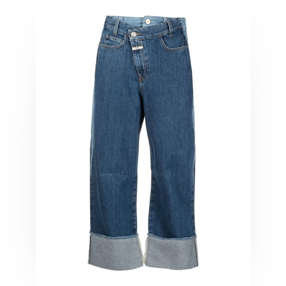 Closed Wide-Leg Cropped Jeans in Mid Blue